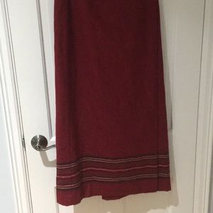 Wool blend wrap skirt